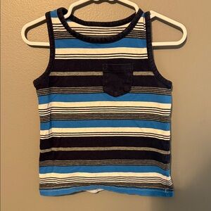 jumping beans Navy, Blue & White Striped Tank Top